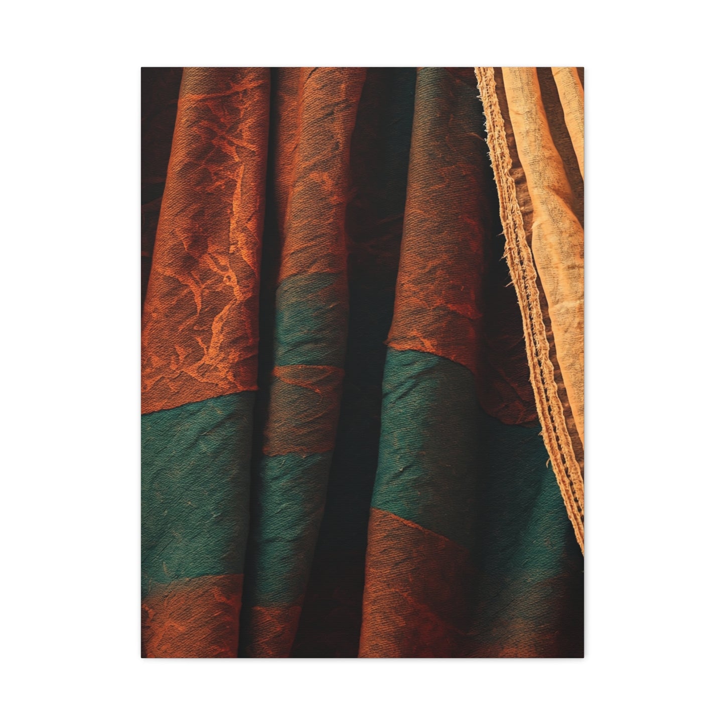 Earth-Toned Textile Layers Wall Art & Canvas Prints