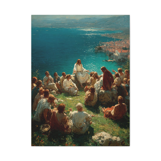 Sermon by the Sea Sacred Teaching Wall Art & Canvas Print