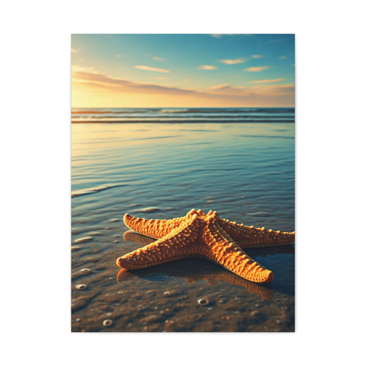Starfish Resting in Shallow Sunset Waters Wall Art & Canvas Prints