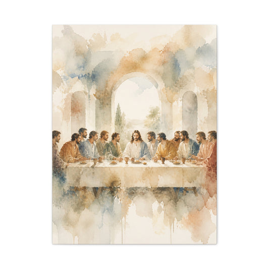 Soft Watercolor Last Supper Composition Wall Art & Canvas Print
