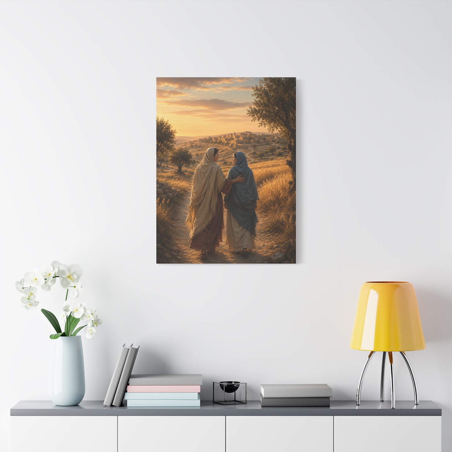 Golden Journey Companionship Landscape Wall Art & Canvas Print