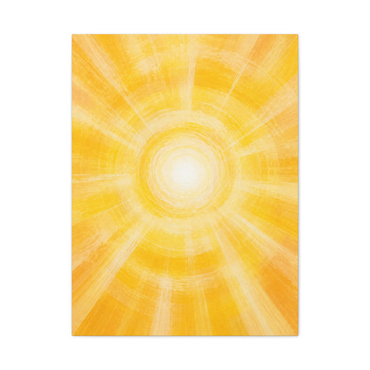 Radiant Golden Sunburst Abstract Wall Art & Canvas Print