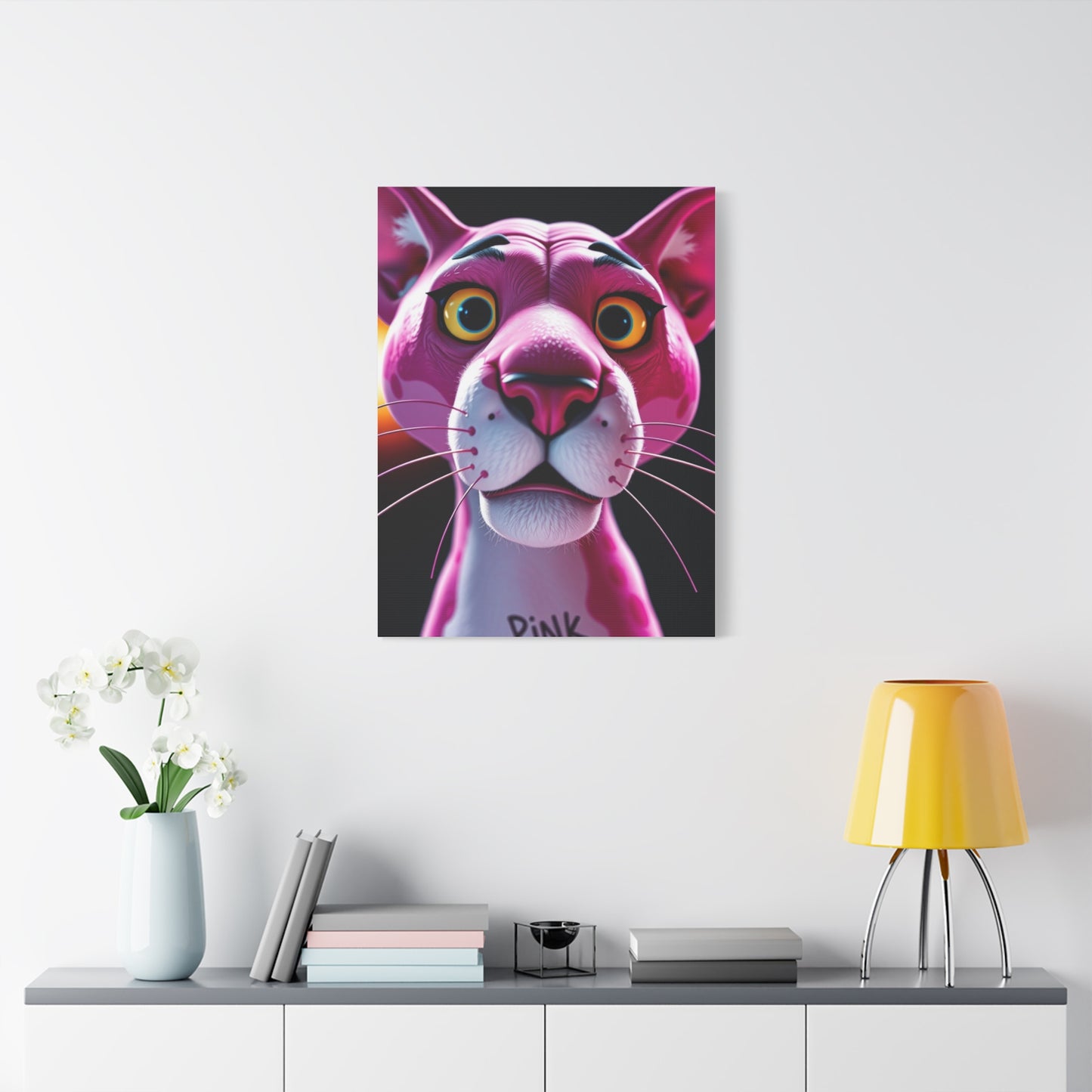Pink Grace Panther Canvas Wall Art & Canvas Print