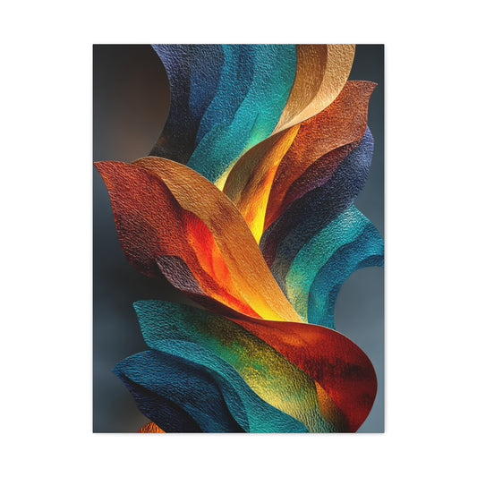 Textured Abstract Lava-Flow Ribbons Wall Art & Canvas Print