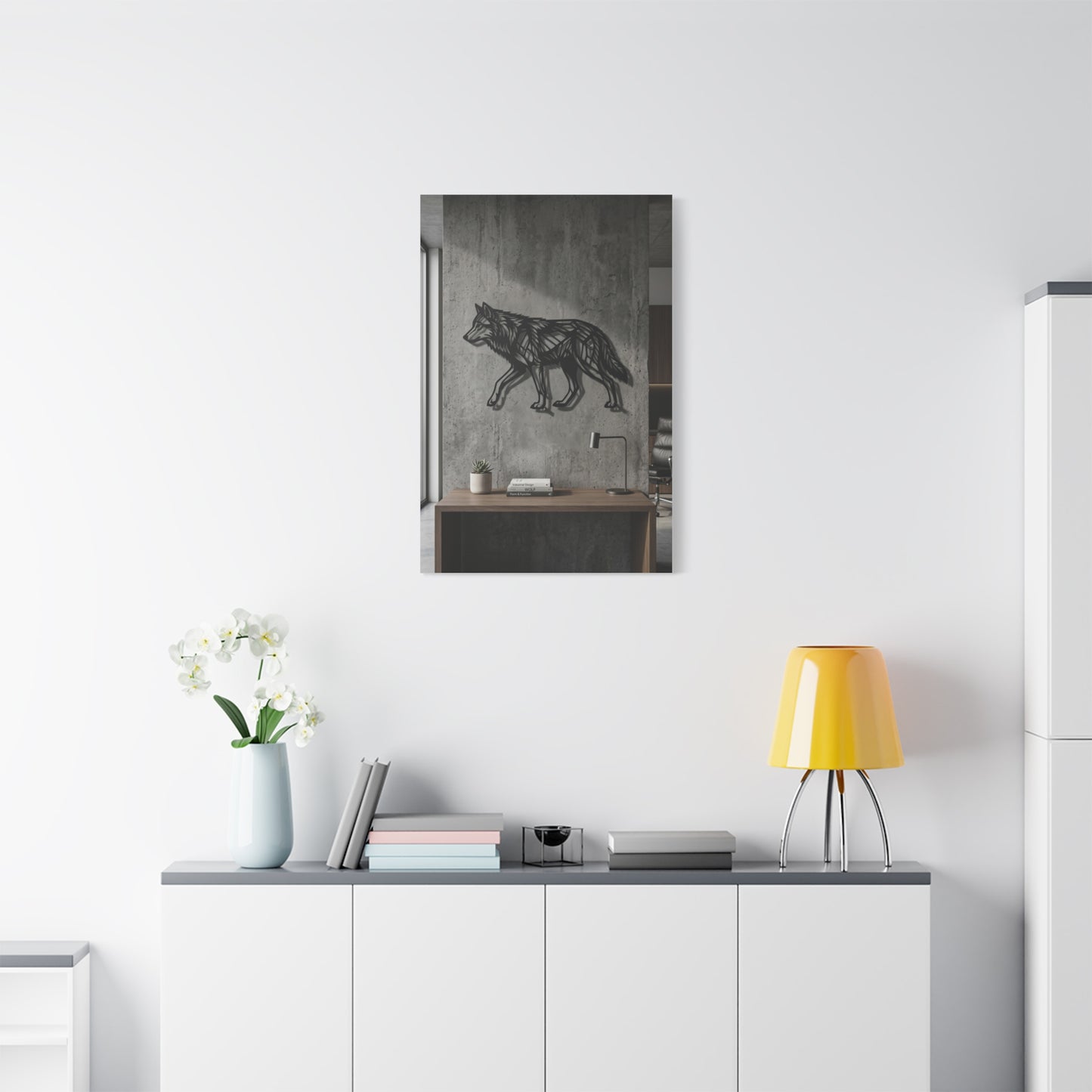Geometric Line Wolf Wall Sculpture Panel Wall Art & Canvas Print