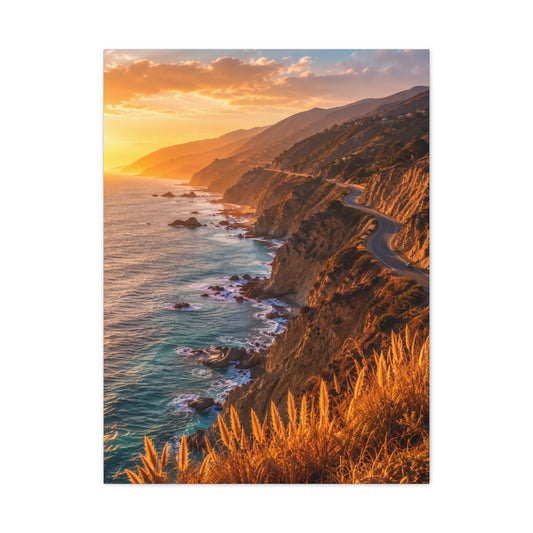 Malibu Coastal Cliffs at Golden Hour Wall Art & Canvas Print