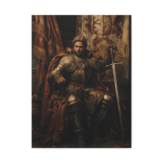 Medieval King on the Royal Throne Wall Art & Canvas Print