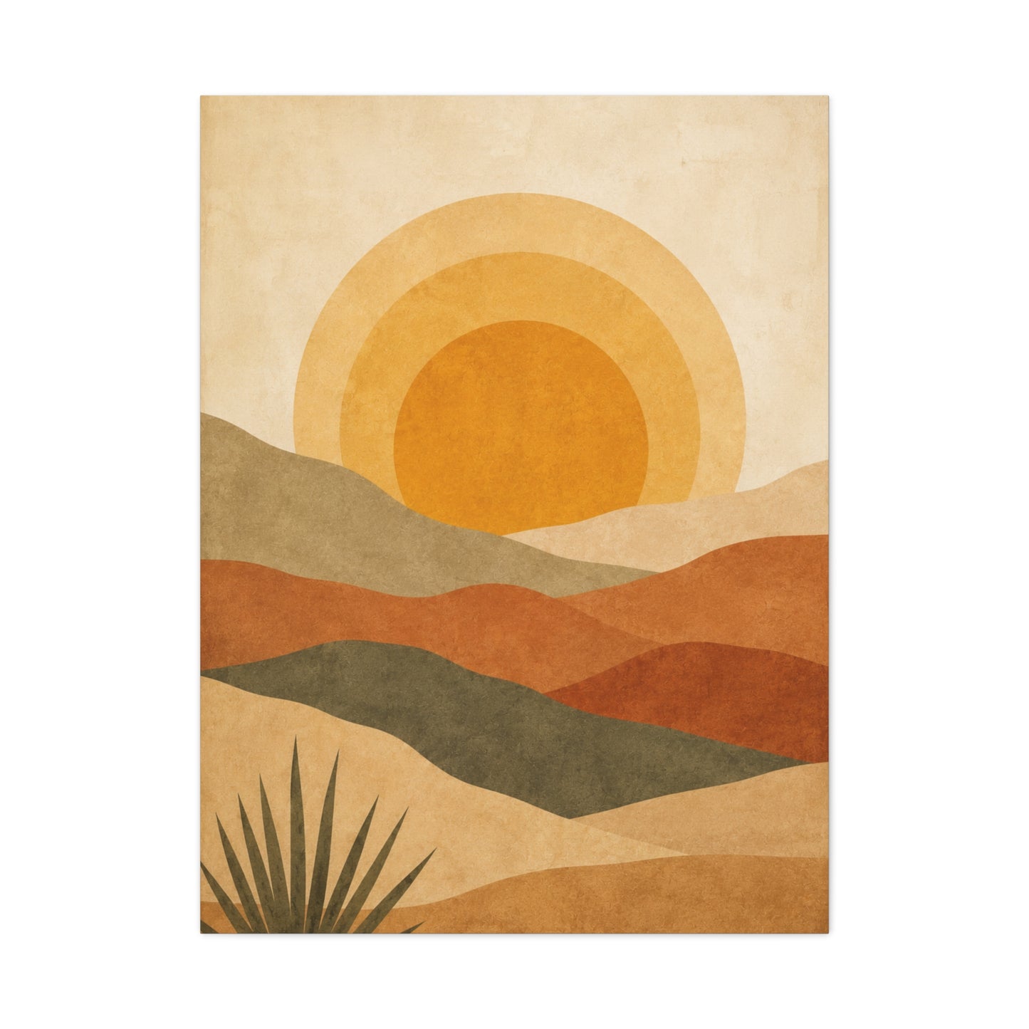 Boho Desert Sun Layers Abstract Wall Art & Canvas Print