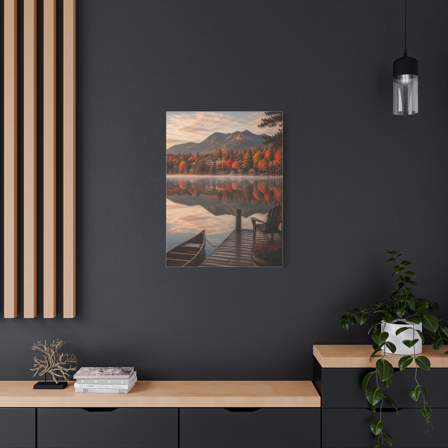 Lake Placid Autumn Reflection Wall Art & Canvas Print