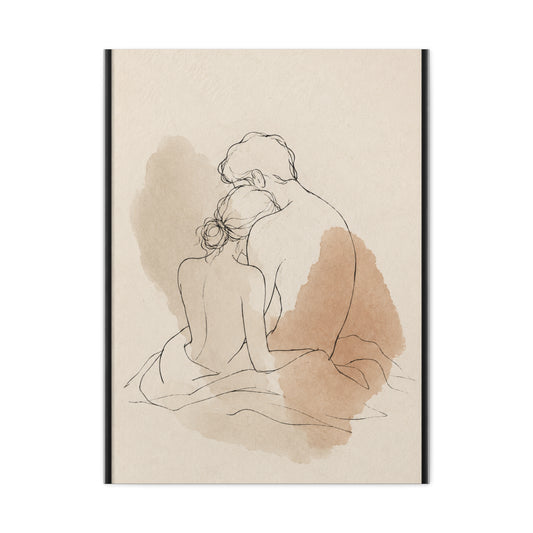 Delicate Sketch Couple Quiet Intimacy Wall Art & Canvas Print