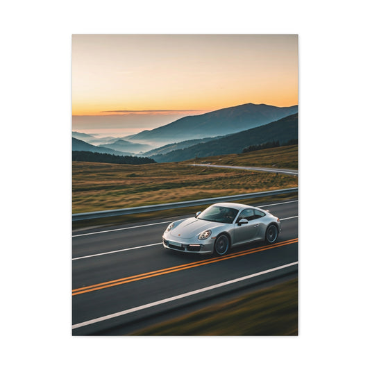 Porsche 911 Alpine Sunrise Cruise Wall Art & Canvas Prints