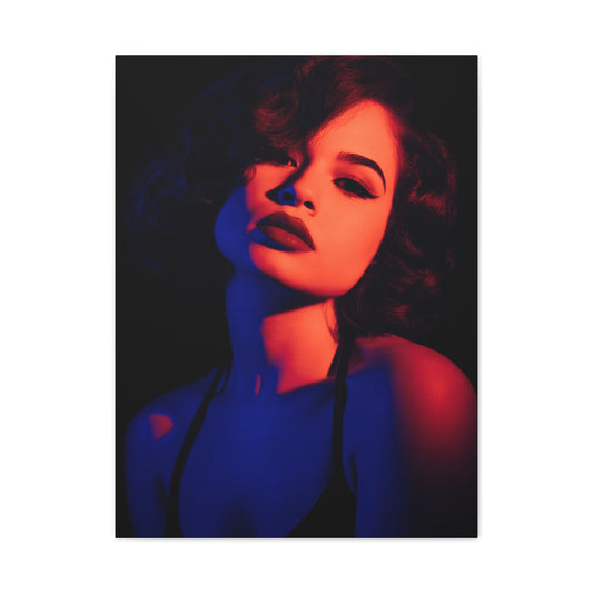Neon Shadow Fashion Portrait Wall Art & Canvas Print