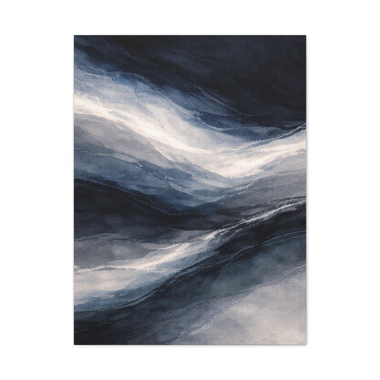 Navy Mist Horizon Abstraction Wall Art & Canvas Print