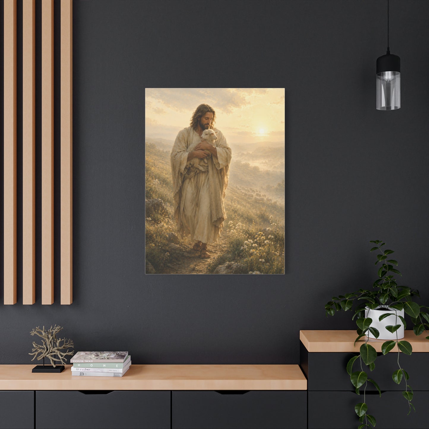 Christ Carrying the Lamb Scripture Wall Art & Canvas Print