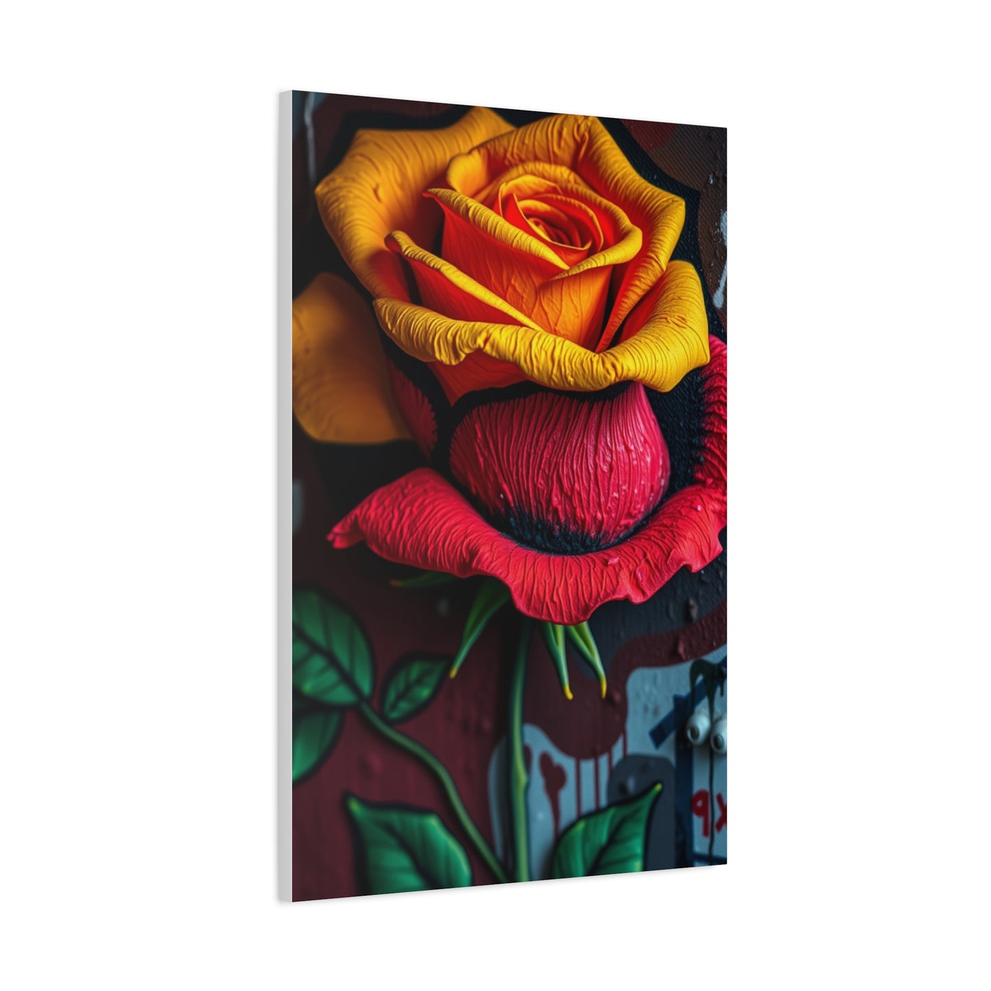 Opulent Petal Graffiti Canvas Wall Art & Canvas Print