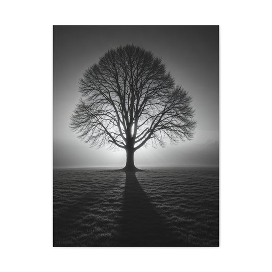 Lone Tree Silhouette Dawn Wall Art & Canvas Prints