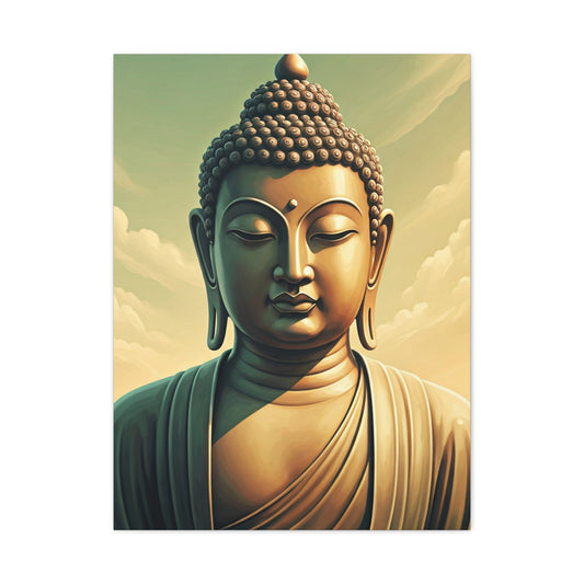 Peaceful Enlightenment Buddha Portrait Wall Art & Canvas Prints
