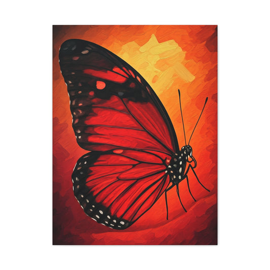 Crimson Butterfly Close-Up Wall Art & Canvas Prints