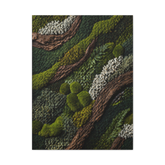 Biophilic Moss Landscape Texture Wall Art & Canvas Print