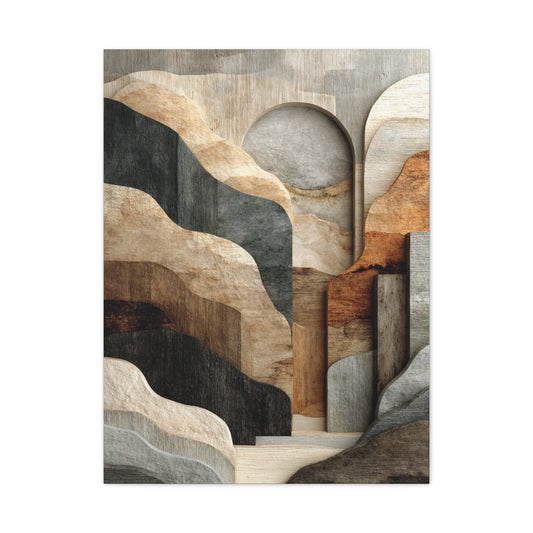 Organic Neutral Abstract Landscape Wall Art & Canvas Print