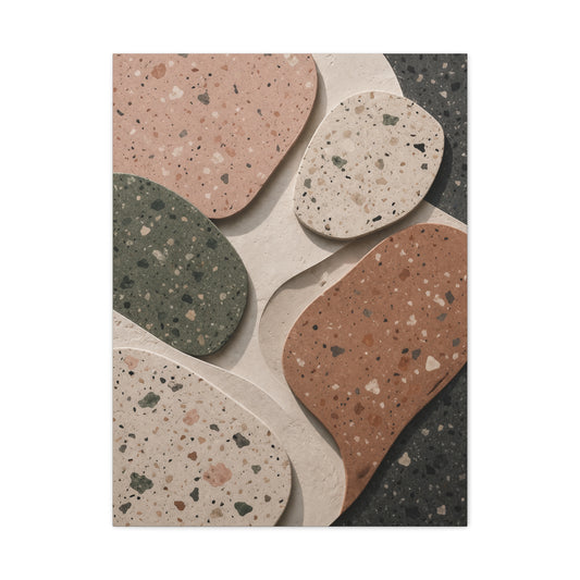 Terrazzo Pebble Abstract Composition Wall Art & Canvas Print
