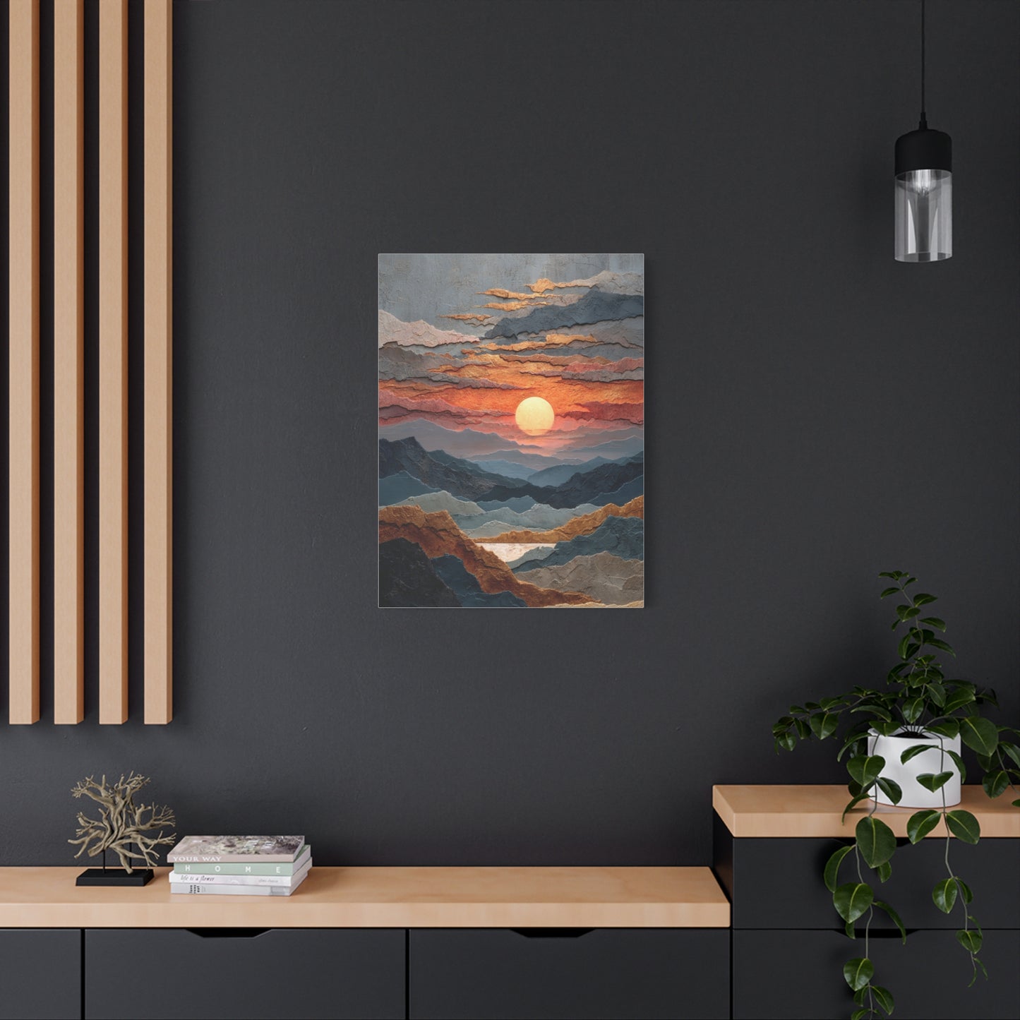 Layered Desert Sunset Abstract Landscape Wall Art & Canvas Print