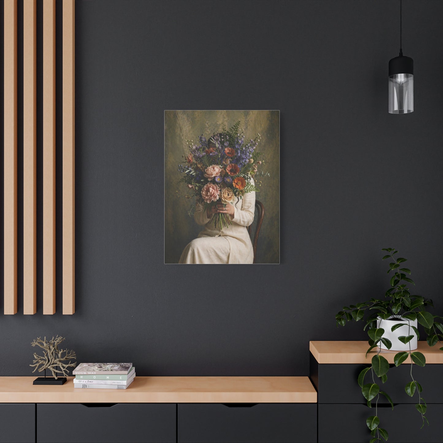 Concealed Identity Floral Portrait Wall Art & Canvas Print