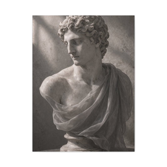 Classical Marble Bust Draped Wall Art & Canvas Print