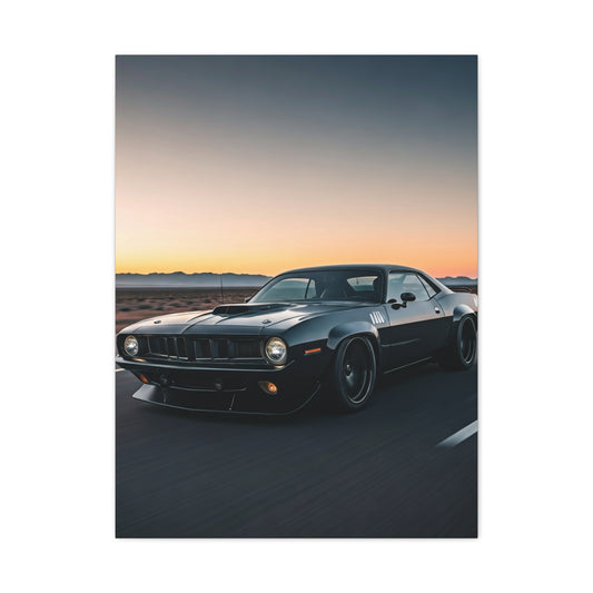 1970 Plymouth ’Cuda Shaker Hood Desert Charge Wall Art & Canvas Prints