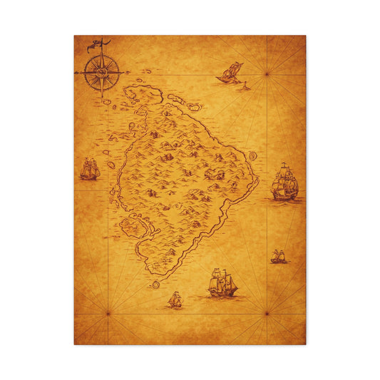 Old Pirate Island Chart Wall Art & Canvas Prints