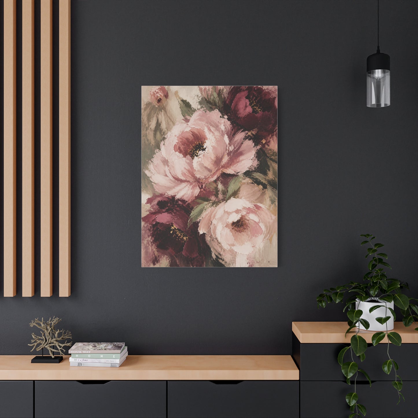 Loose-Brush Peony Floral Abstraction Wall Art & Canvas Print