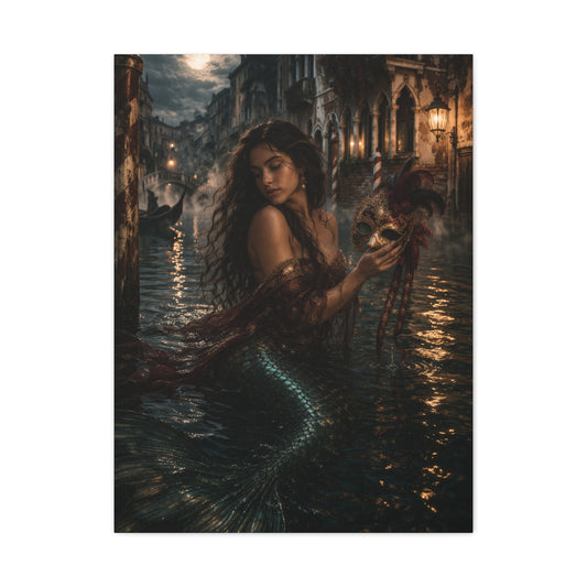 Venetian Moonlight Mermaid Mystery Wall Art & Canvas Print