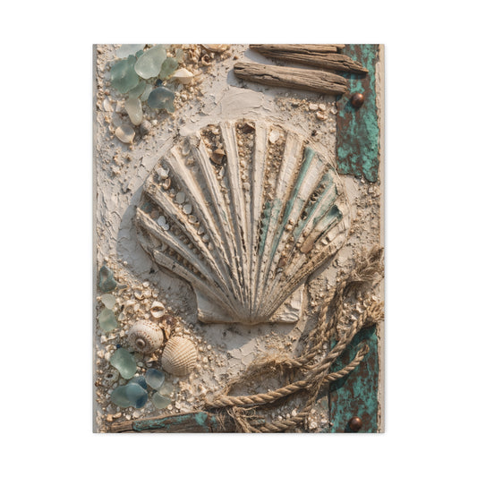Coastal Shell Relief Composition Wall Art & Canvas Print