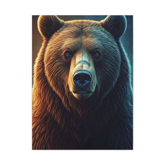 Warm & Cool Contrast Grizzly Portrait Wall Art & Canvas Prints