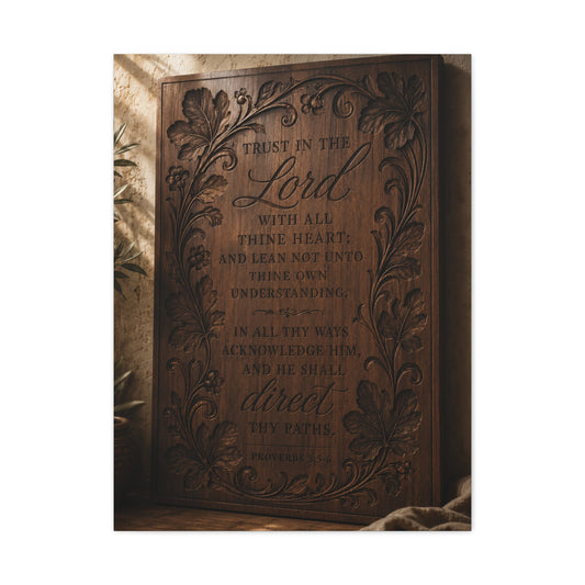 Trust in the Lord Carved Wood Plaque Wall Art & Canvas Print