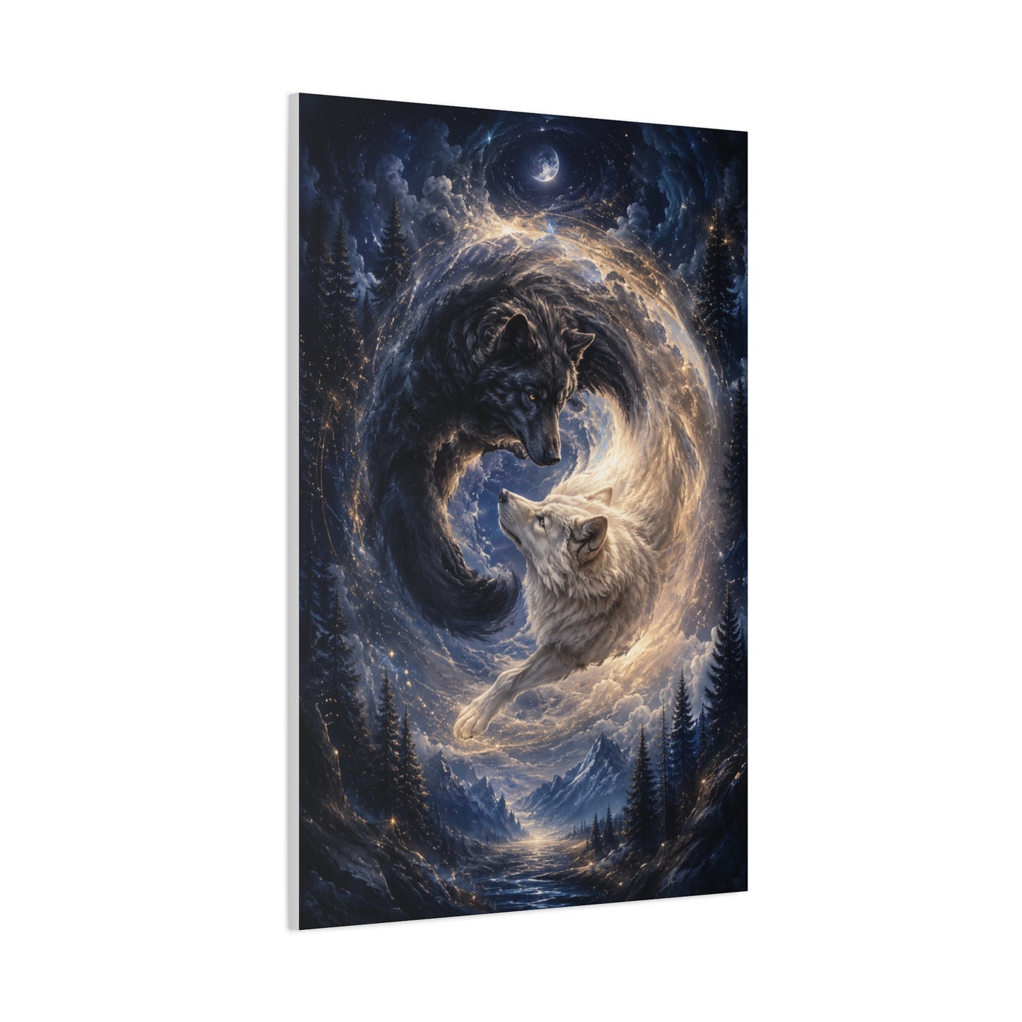 Celestial Wolf Pair Energy Vortex Wall Art & Canvas Print
