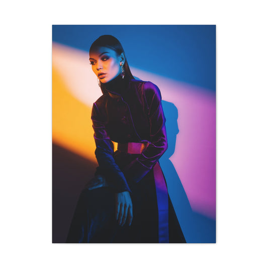Editorial Fashion Color Shadow Portrait Wall Art & Canvas Print