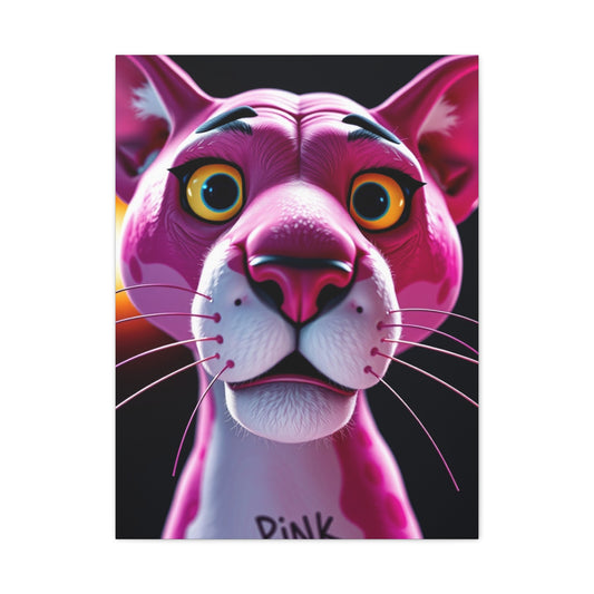 Pink Grace Panther Canvas Wall Art & Canvas Print