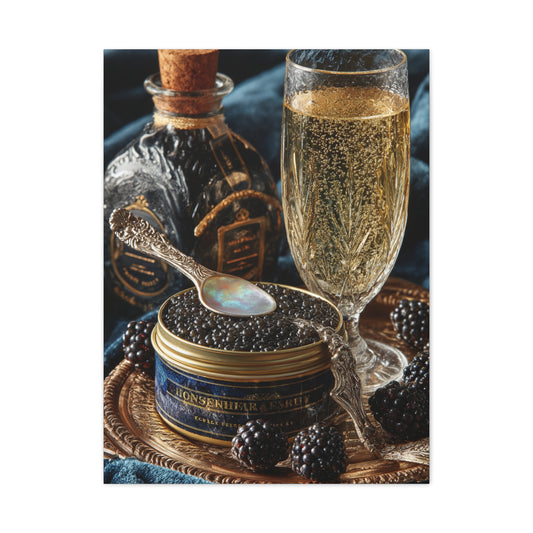 Caviar and Champagne Luxury Still Life Wall Art & Canvas Print