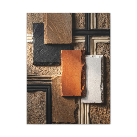 Sculptural Stone Geometry Composition Wall Art & Canvas Print
