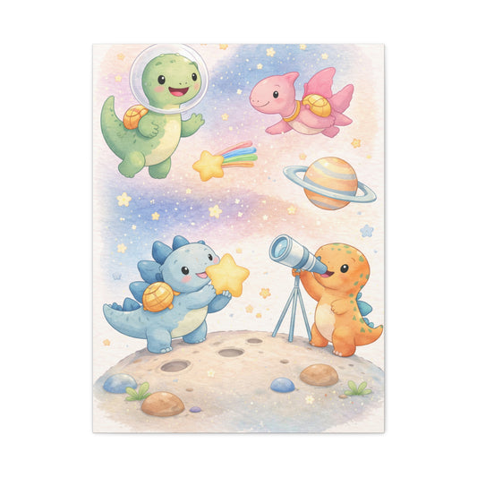 Cosmic Dinosaur Adventure Wall Art & Canvas Print