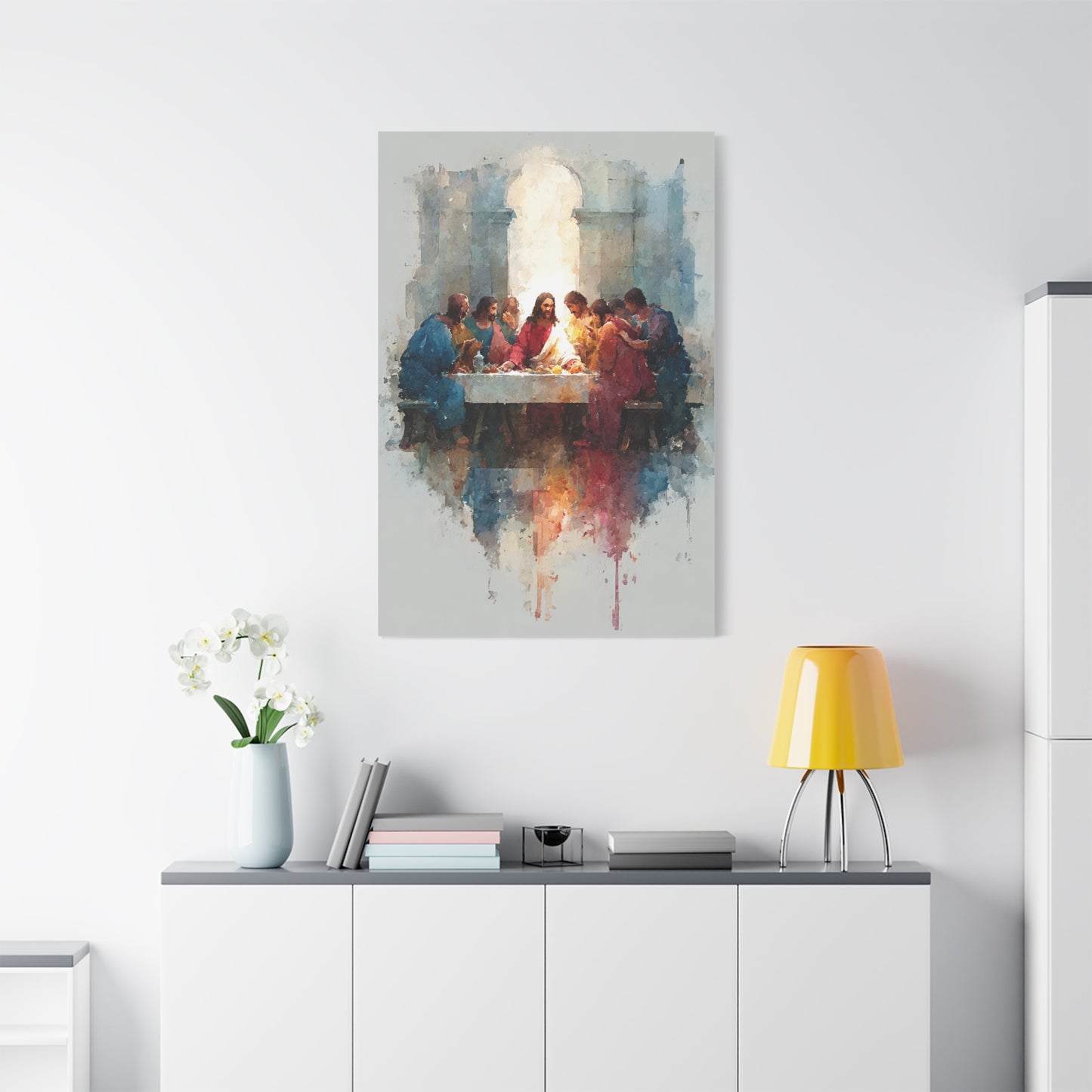 The Last Supper Watercolor Reflection Wall Art & Canvas Print