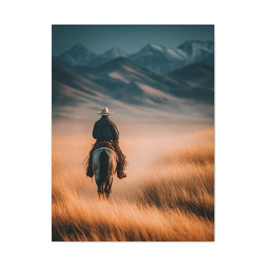 Western Rider Open Plains Wall Art & Canvas Print