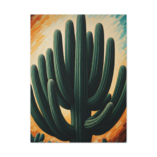 Textured Desert Saguaro Illustration Wall Art & Canvas Prints