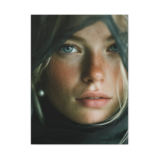 Veiled Blonde Minimal Portrait Wall Art & Canvas Print