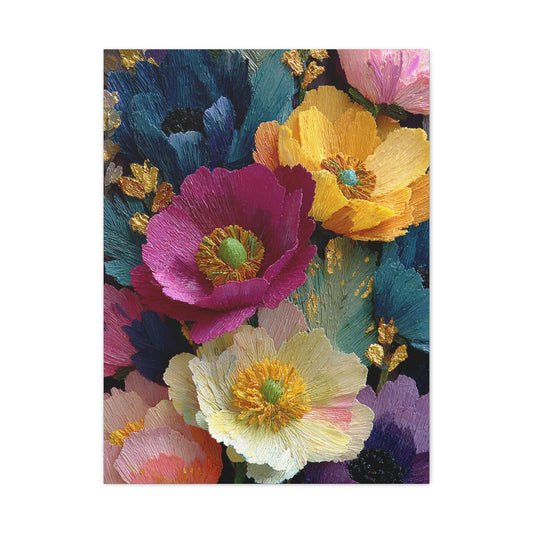 Textured Floral Relief Composition Wall Art & Canvas Print