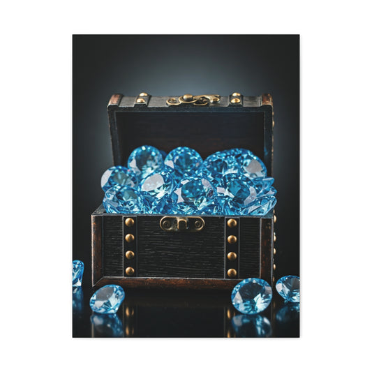 Blue Diamond Treasure Chest Wall Art & Canvas Prints
