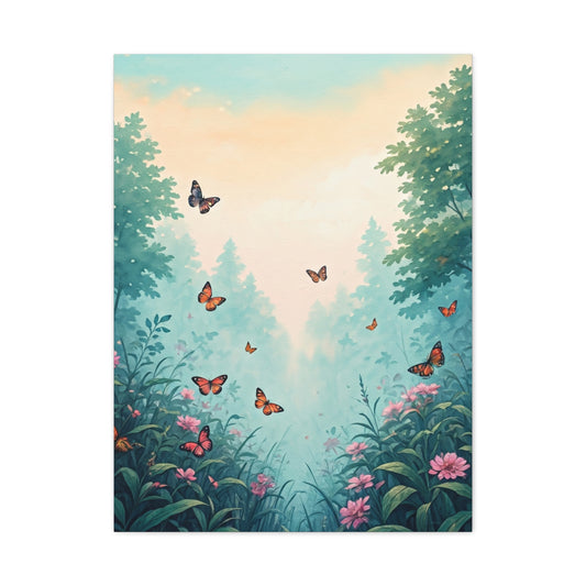 Enchanted Garden Butterfly Scene Wall Art & Canvas Prints