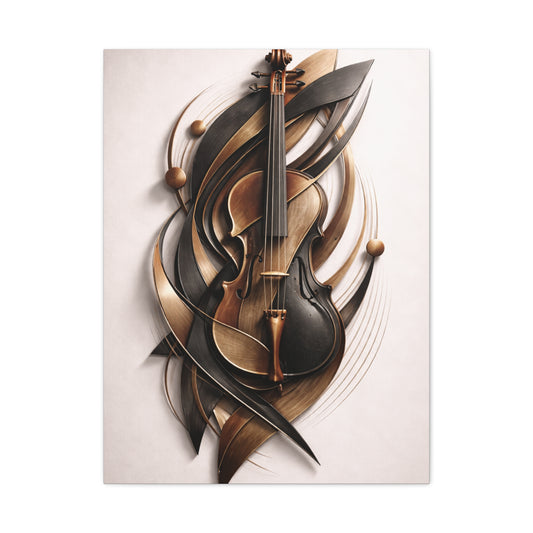 Sculptural Violin Motion Composition Wall Art & Canvas Print