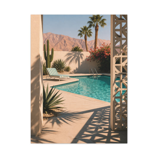 Desert Poolside Modernist Framing Wall Art & Canvas Print